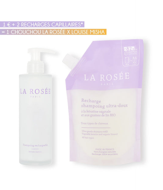 Duo Recharge shampoing ultra-doux et son flacon rechargeable