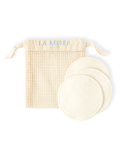 Kit de trois cotons réutilisables 100 % BIO